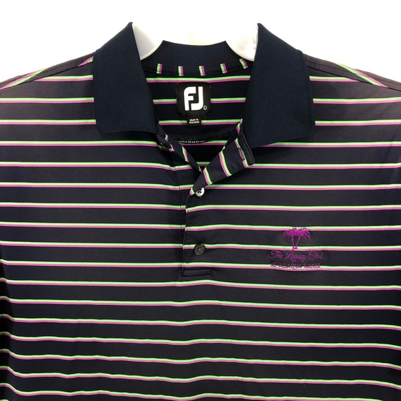FootJoy Men's Blue Striped Golf Polo Shirt Size L. - Picture 1 of 6